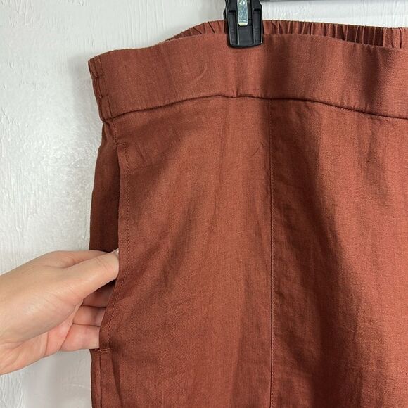 Eileen Fisher Organic Linen Tapered Leg High Rise Crop Pants Size 2X - Picture 2 of 8